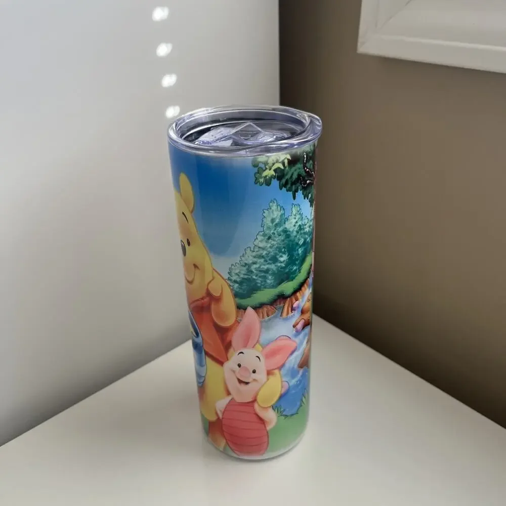 Custom Printed 20oz Tumbler Winnie The Pooh Friends Lid Straws And Straw Cleaner